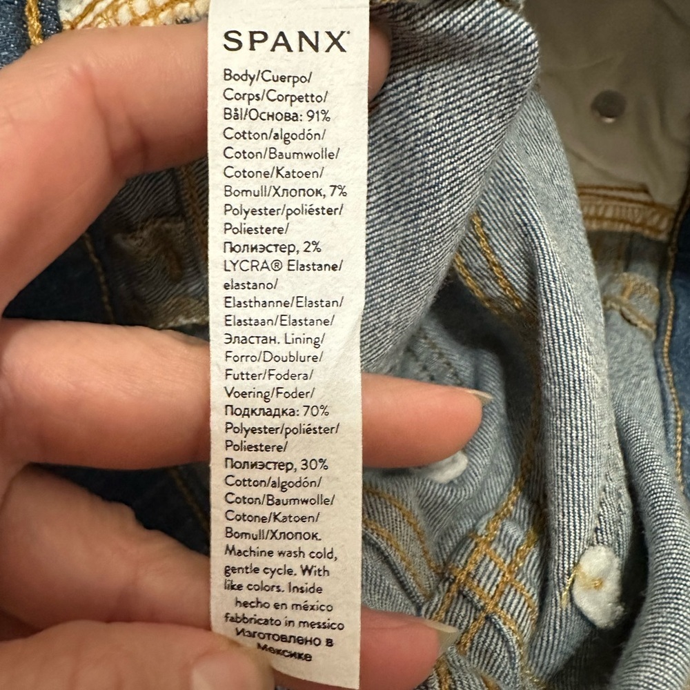 SPANX Seamed Front Wide Leg Jeans In Vintage Índigo Wash - Picture 14 of 15